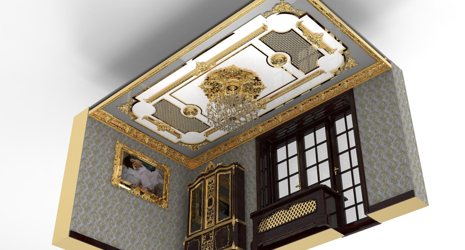 Luxury plaster moulding ceiling detail by London plaster specialists