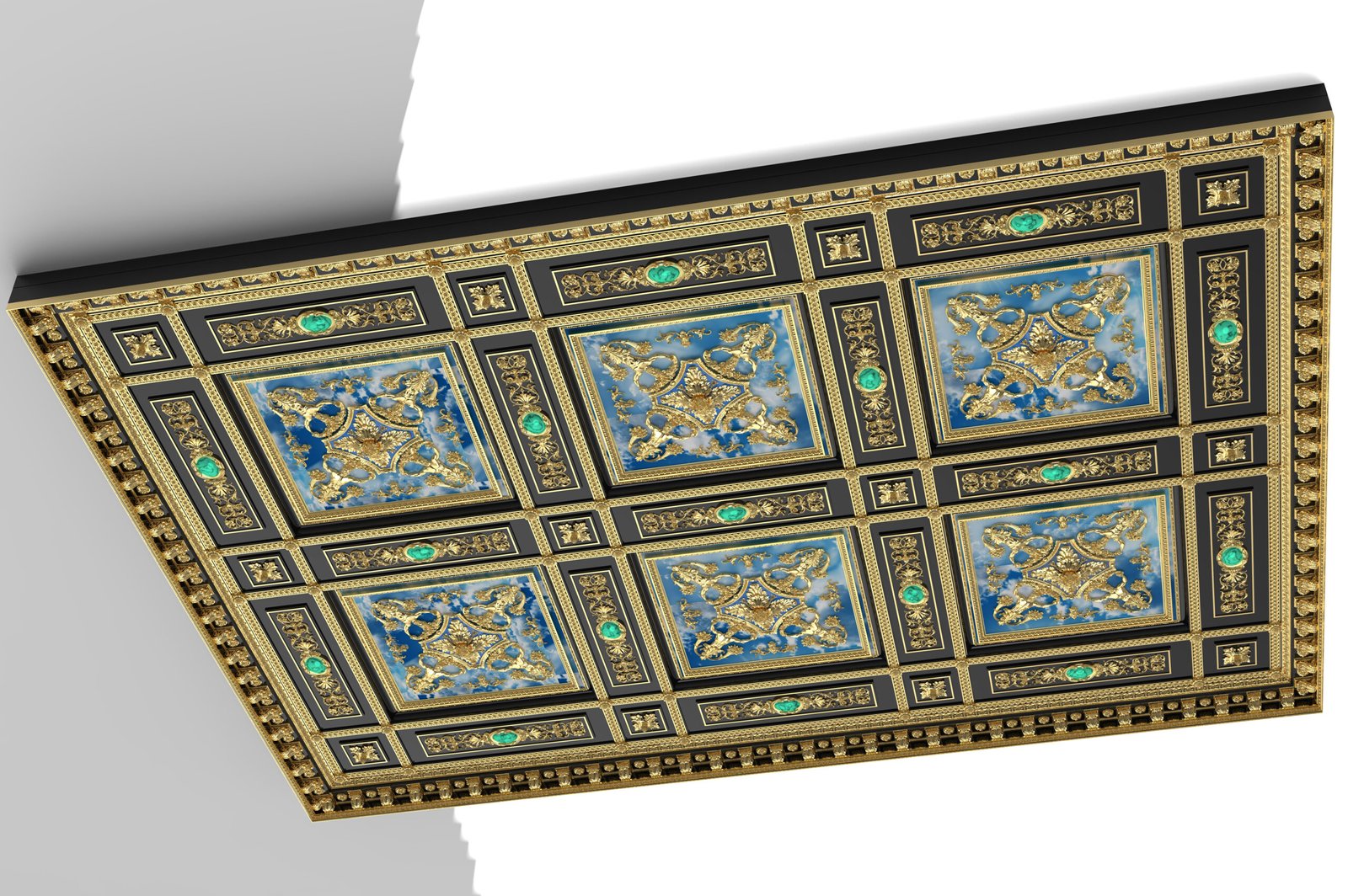 White decorative plaster cornice installed in a London home.