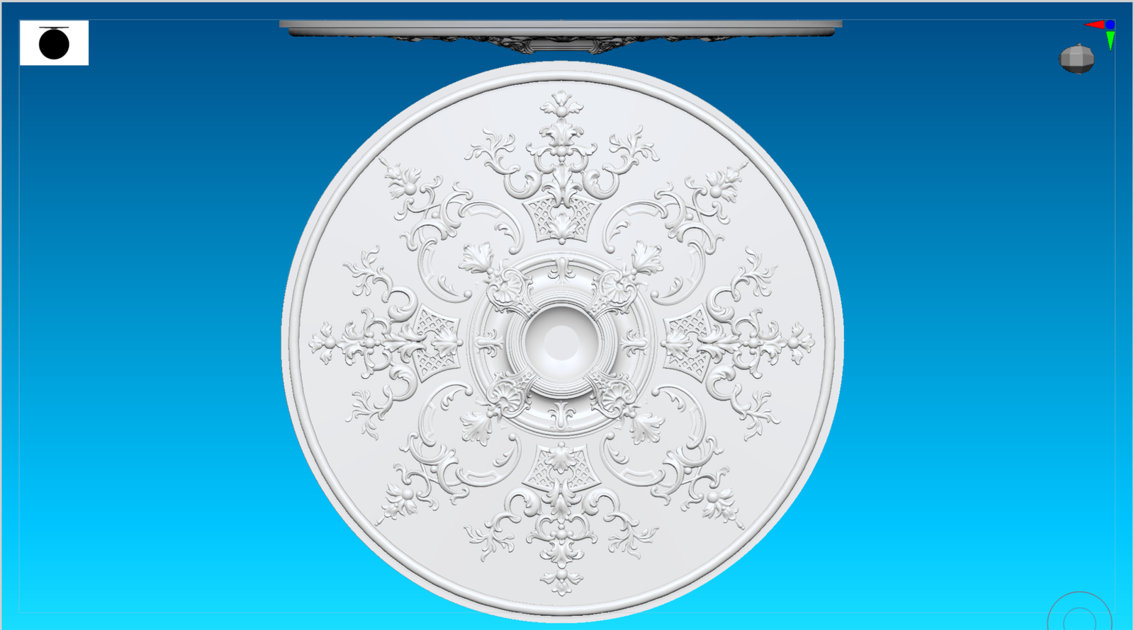 R001 ornamental ceiling rose with floral scrolls and leaf details